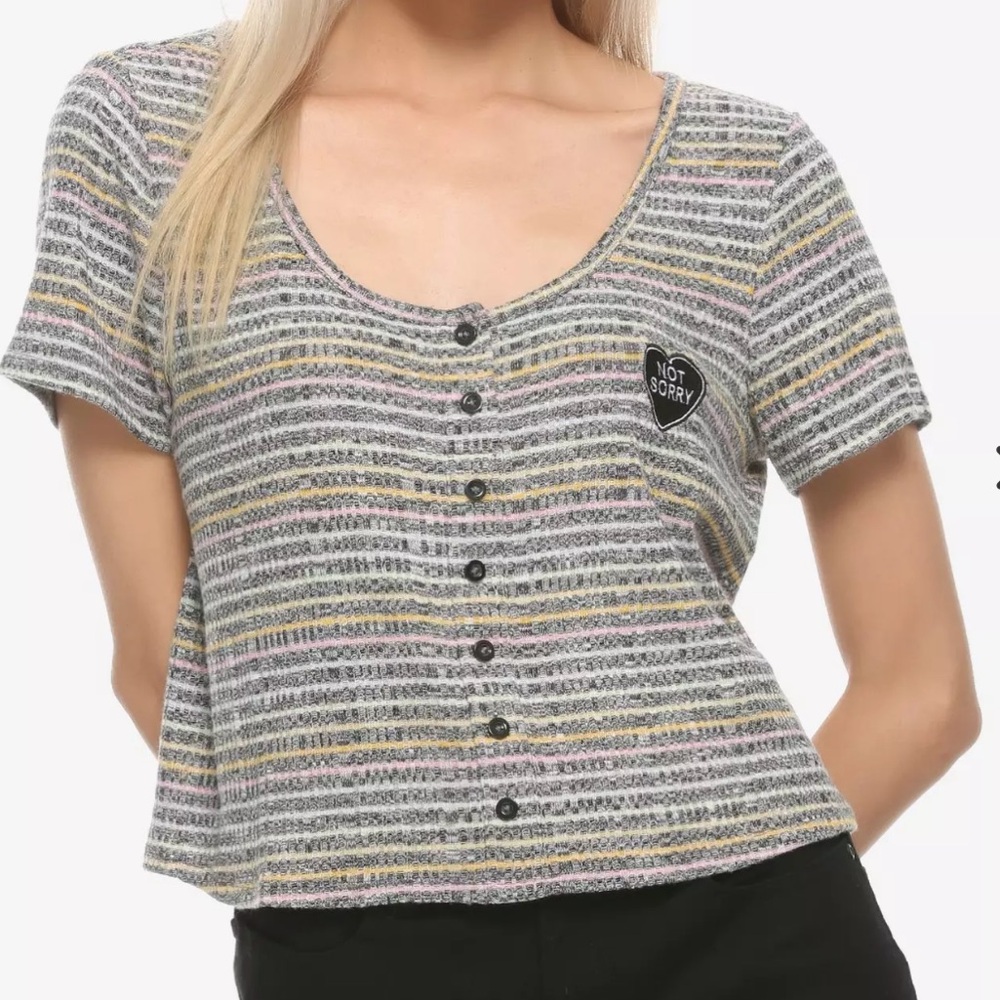 Hot Topic Striped Not Sorry Top